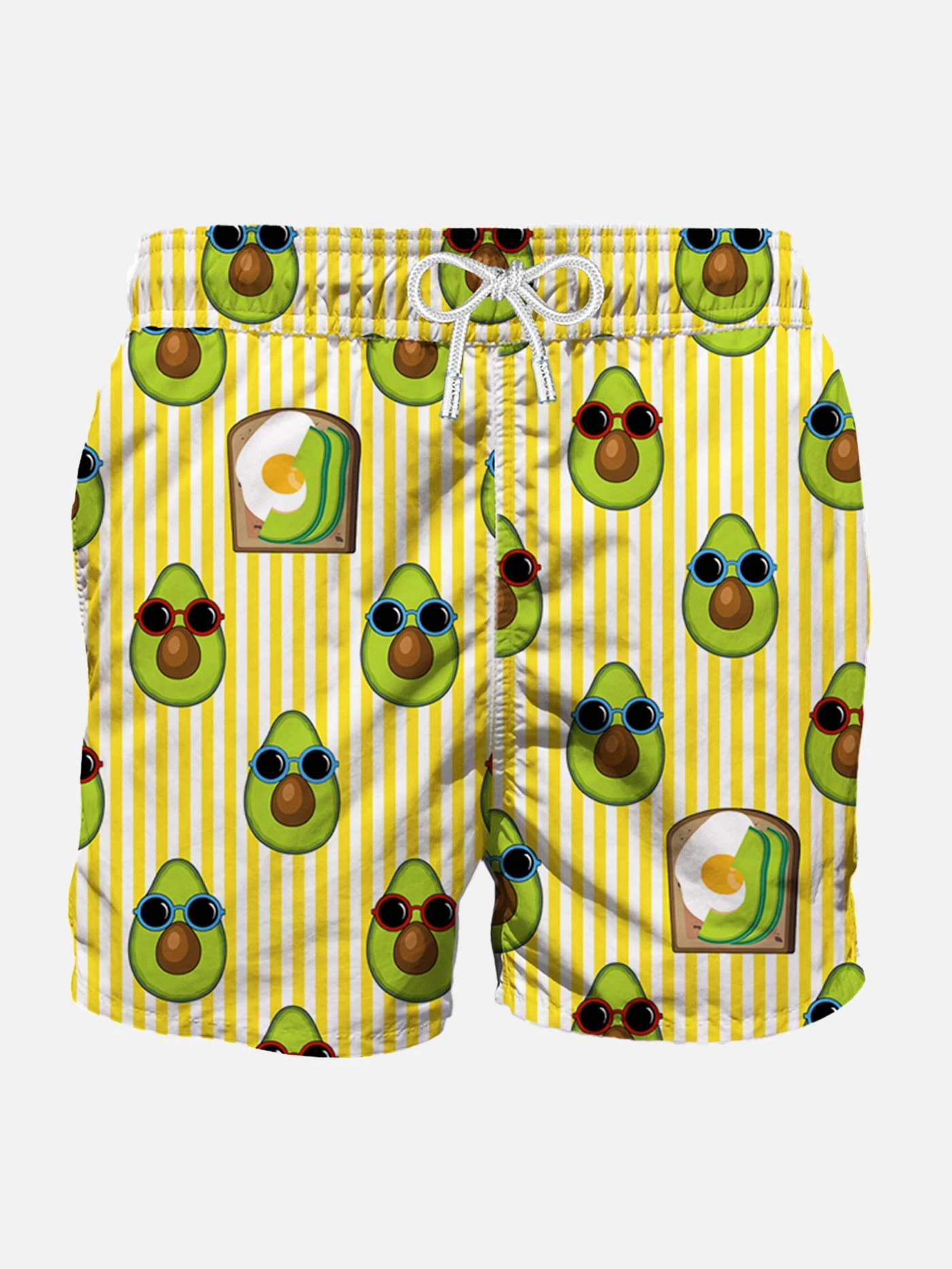 Mid-length Swim Shorts Avocado Toast Striped Print 3 Mid-length Swim Shorts Avocado Toast Striped Print