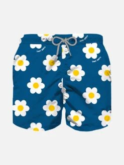 MC2 Saint Barth Boy Swim Shorts With Daisy Print