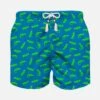 MC2 Saint Barth Boy Bluette Swim Shorts With Green Alligator Print -The Bikini Collective swimshorts boy alligator blue 1