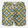 MC2 Saint Barth Man Light Fabric Swim Shorts With Majolica Print -The Bikini Collective swimshorts man macro 42