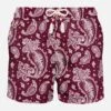 MC2 Saint Barth Man Light Fabric Swim Shorts With Burgundy Paisley Print -The Bikini Collective swimshorts man macro 44