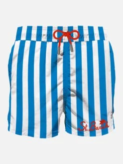 Bluettemid-length Swim Shorts Withembroidery