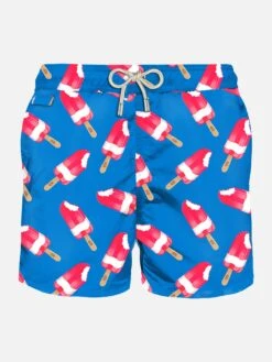 MC2 Saint Barth Man Swim Shorts With Fior Di Fragola Print| Algida® Special Edition