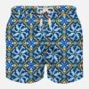 MC2 Saint Barth Man Light Fabric Swim Shorts With Majolica Print -The Bikini Collective swimshorts man macro majolica 1