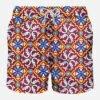 Man Swim Shorts With Majolica Print -The Bikini Collective swimshorts man macro majolica3