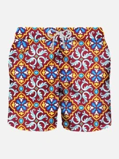 Man Swim Shorts With Majolica Print