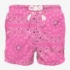 MC2 Saint Barth Man Swim Shorts With Pink Bandanna Print