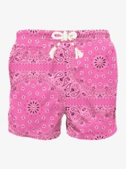 MC2 Saint Barth Man Swim Shorts With Pink Bandanna Print