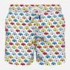 Multicolor Cars Print Light Fabric Swim Shorts -The Bikini Collective swimshorts white cars fiat 500 saint barth