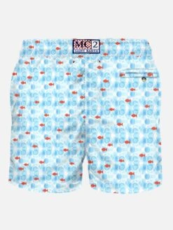 MC2 Saint Barth Man Swim Shorts With Sea Print -The Bikini Collective swimshorts bubble lightblue 1