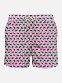 MC2 Saint Barth Man Light Fabric Swim Shorts With Turtle Print