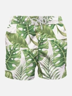 Tropical Print Mid-length Swim Shorts