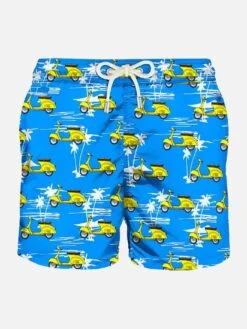 Light Fabric Man Swim Shorts Vespa® And Palms Print | Vespa® Special Edition