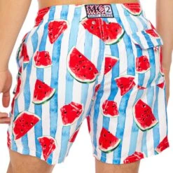 Mid-length Swim Shorts Watermelon Print -The Bikini Collective watermelon swismhort man