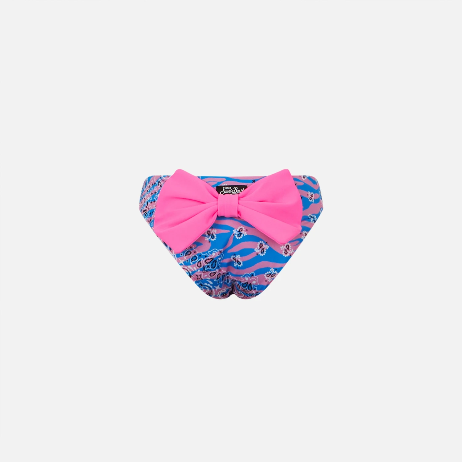 MC2 Saint Barth Girl Swim Briefs With Bandanna Zebra Print And Bow 3 MC2 Saint Barth Girl Swim Briefs With Bandanna Zebra Print And Bow